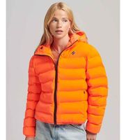 superdry para mujer w5011103a chaqueta acolchada code all seasons naranja m casual poliester reciclado sostenible