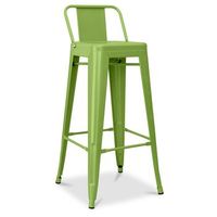 taburete de bar con respaldo - diseno industrial - 76 cm - new edition - stylix  verde cla