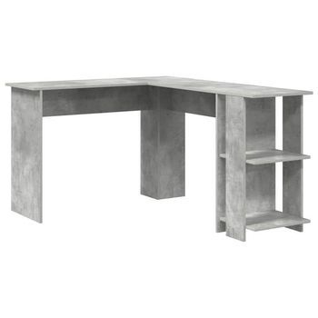 Escritorio De Esquina Gris Concreto Madera De Ingeniería Vidaxl