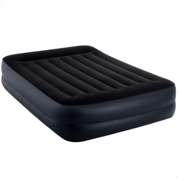 Colchón Hinchable Doble Intex Dura-Beam Plus Pillow Rest Raised, 152x203x42 Cm, Gris