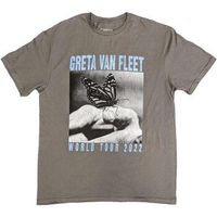 greta van fleet tops y camisetas world tour butterfly para mujer
