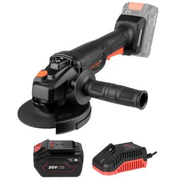 Dnipro-m Amoladora Angular Dga-201m 20v, Batería 6ah Y Cargador, Radial 125 Mm, 10.000 Rpm, M14, Protector Ajuste Rápido, Corte Y Desbaste