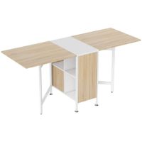 mesa plegable de almacenaje 169x60x75cm roble