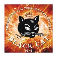 juego de cuerdas para guitarra electrica gato negro black cat 09-46 fabricadas en acero y nickel de alta calidad en espana desde 1868 calibres 09-011-016-026-036-046