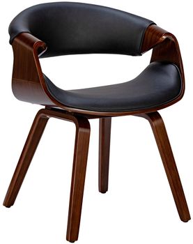 Silla de comedor en simil cuero nogal/negro