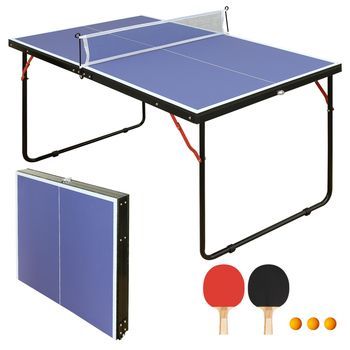 Mesa De Ping-pong Plegable - Juego De Exterior E Interior - Mdf - Azul (137x76x66cm)