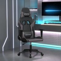 silla gaming  silla de oficina  silla gamer ergonomica cuero sintetico negro y gris cfw790342