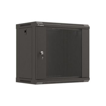 Bastidor de pared Lanberg WF03-5309-10B 9U 60kg con bloqueo y rieles de rack negro