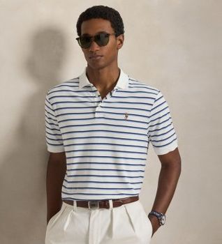 Polo Ralph Lauren para hombre. 710974586500 Polo Custom Fit azul, blanco (XL), Casual, Algodón, Manga corta