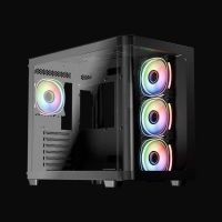 caja pc lc-power gaming 8001b pro-storm dark dual-chamber con 4 ventiladores argb