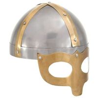 replica de casco vikingo antiguo larp acero plateado vidaxl