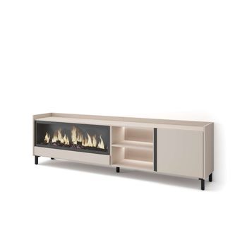 Mueble Tv Parauta-01 Con Chimenea Y Almacenaje Práctico