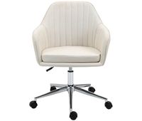 silla de oficina silla de escritorio giratoria con altura ajustable y reposabrazos para estudio tocador 61x59x96cm beige