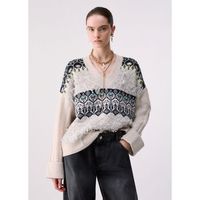 liu jo jersey punto jacquard con bordados joya para mujer