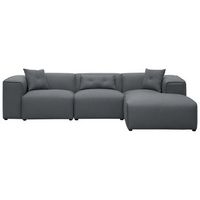 sofa esquinero tapiceria de poliester cojines adicionales gris oscuro izquierdo dolva