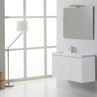 mueble de bano suspendido 90cm 3 puertas blanco foresta