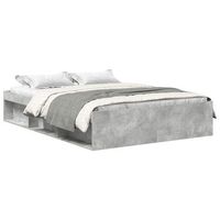 estructura de cama de matrimonio gris cemento 135x190 cm vidaxl