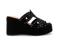 sandalias de cuna de ante con tachuelas y cabujones black 40