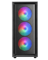 caja atx semitorre gaming mars gaming mcair frontal negro de malla 4x120mm rainbow