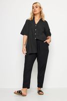 yours camisa negra con lino mujer curvy y tallas grandes yours