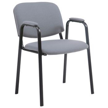 Silla Apilable De Conferencia Ken Pro De Tela Gris 55x53x79 Cm Clp
