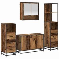 juego de muebles de bano 4 uds madera vieja 90 x 33 x 60 cm vidaxl