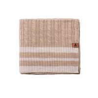 manta punto de ochos 140x190cm 100 acrilico 200gsm marron con rallas beige scalpers home
