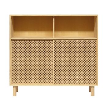 Aparador alto en madera maciza natural 120 cm Barnizado