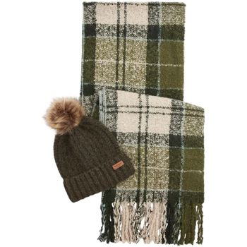 Barbour Bufanda SALTBURN BEANIE TARTAN SCARF GIFT SET para mujer