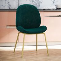 silla de comedor en terciopelo verde