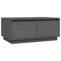 mesa de centro madera maciza de pino gris 80x50x35 cm vidaxl