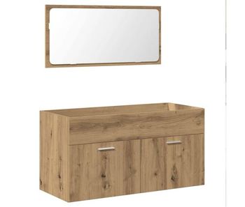 Vidaxl mueble de baño con espejo de madera ingeniería roble artesanal