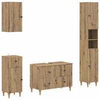 juego de armarios de bano de 4 piezas alkmaar roble artisan vidaxl