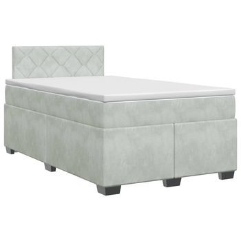 Cama Tapizada 202x122x88 Cm Terciopelo - Gris