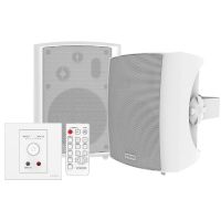 altavoces vision 3 vias alambricos 50 w blancos con tweeter y woofer