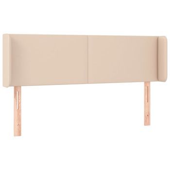 Cabecero Cama | Panel De Cabecera De Cuero Sintético Color Capuchino 147x16x78/88 Cm
