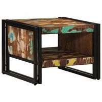 mesa de centromesa auxiliarmesita de centro multicolor 50x50x38 cm madera maciza reciclada