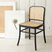 silla de caoba maciza y rejilla