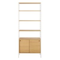 estanteria de chapa de roble y metal blanco de 80 cm