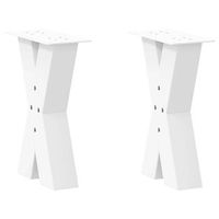 patas para mesa de centro en forma de x 2 unidades color blanco 28 x 42-43 cm acero vidaxl