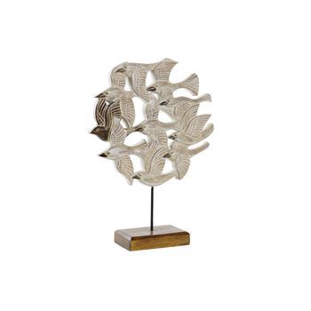 Decoracion Albasia Hierro 38x11,5x54 Pajaros Beige