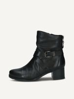caprice bootie black made of leather with block heel size 385