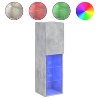 mueble para tv con luces led gris hormigon 305x30x102 cm vidaxl
