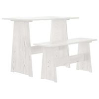 mesa de comedor con banco reine madera maciza de pino blanco vidaxl