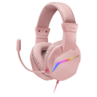 headset mars gaming mh122 pink ultra ligeros 184g drivers de neodimo 50mm microfono flexible jack 35mm simple y doble iluminacion frgb