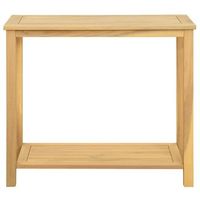 mesa consola de jardin  mesa de exterior con estante acacia clara 80 x 35 x 75 cm