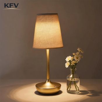 Lámparas de mesa LED KVF, lámpara de escritorio de decoración clásica, luz de escritorio recargable por USB regulable, lámpara de mesa con pantalla de tela para dormitorio lámpara inalámbrica mesa