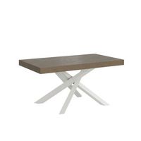 mesa extensible 90x160420 cm volantis gris paloma estructura blanco