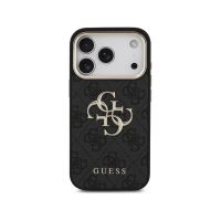 guess funda para iphone 17 pro r carcasa de polipiel negra con gran logo 4g dorado diseno elegante y ajuste preciso