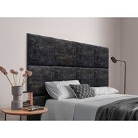 dhome cabecero tapizado compuesto de paneles autoadhesivos intercambiables serie luxury edition cama lujo dormitorio luxurious black 140cm